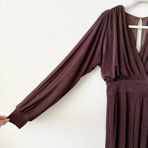 *NWT Alexia Admor Joey Long Sleeve Knit Surplice Jumpsuit in Burgundy Size XS - Picture 5 of 9